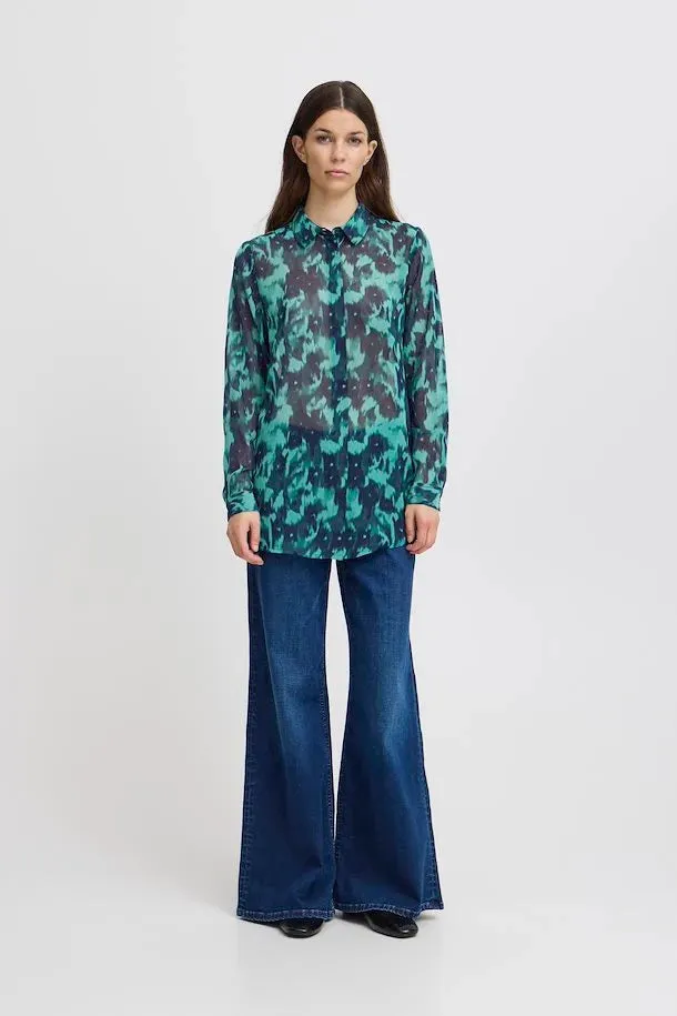 Flora Shirt (Green/Blue/Slate Flower)