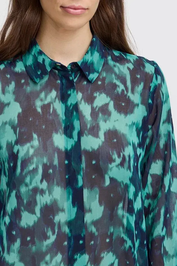 Flora Shirt (Green/Blue/Slate Flower)