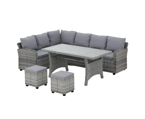 Gardeon Outdoor Dining Set Wicker Table Chairs Setting 8 Seater