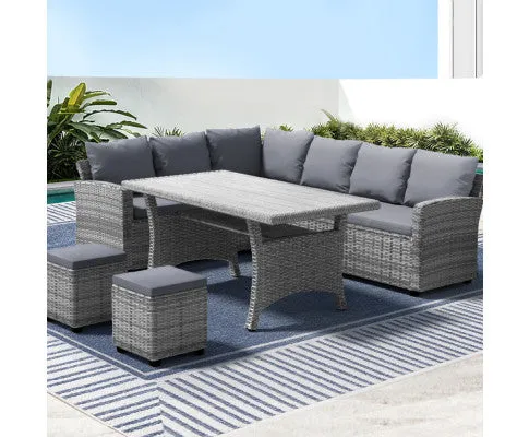 Gardeon Outdoor Dining Set Wicker Table Chairs Setting 8 Seater