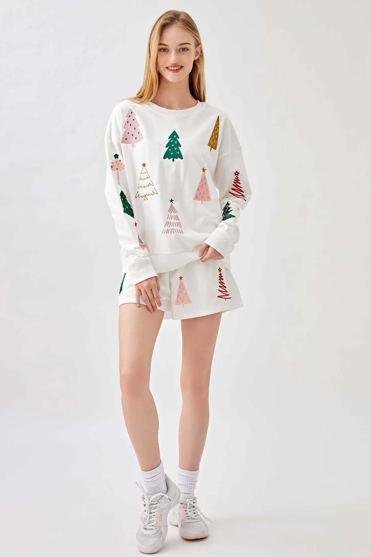 Glistening Pine Embroidery Sweatshirt