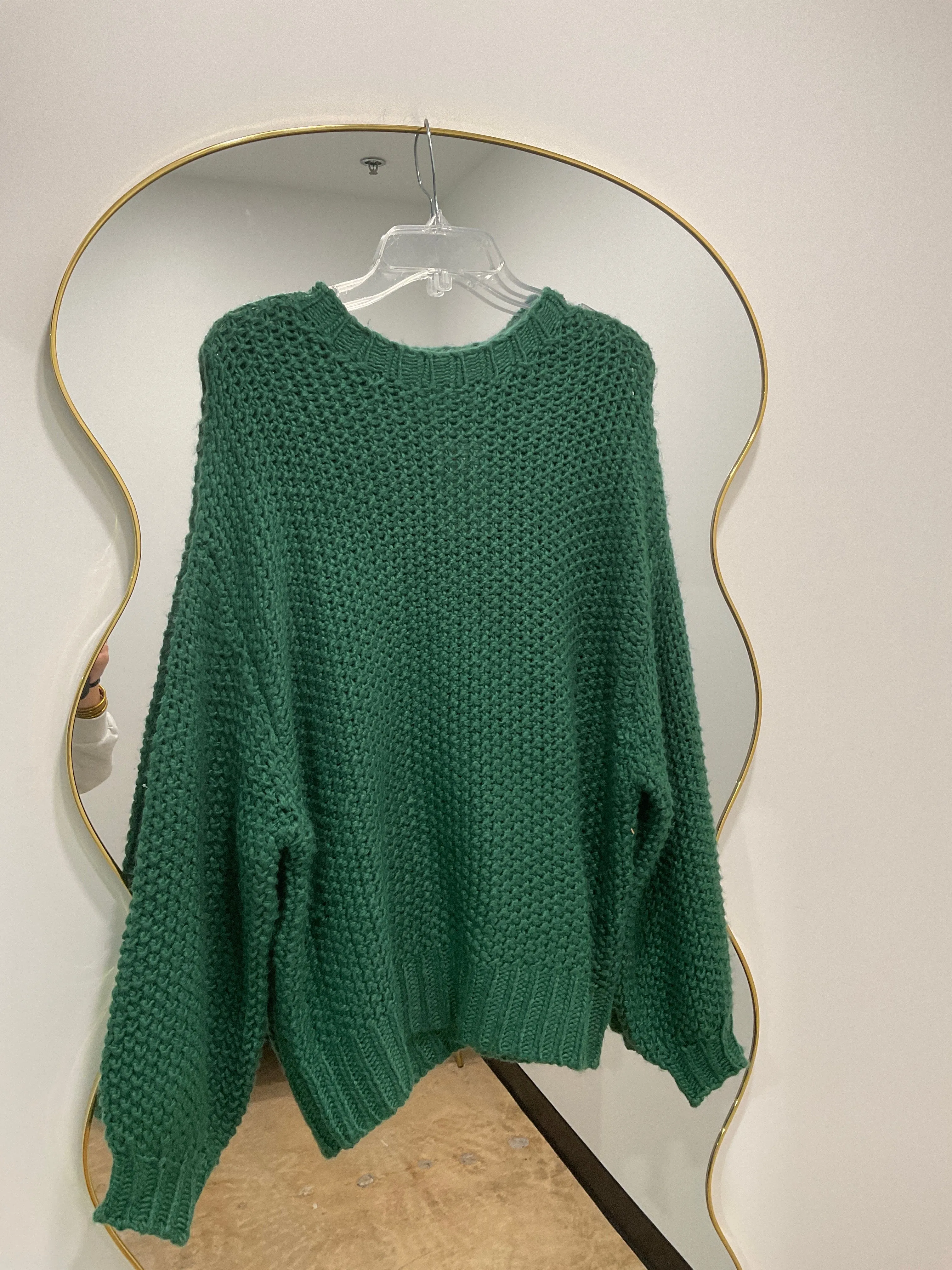 Green Chunky Yarn Sweater