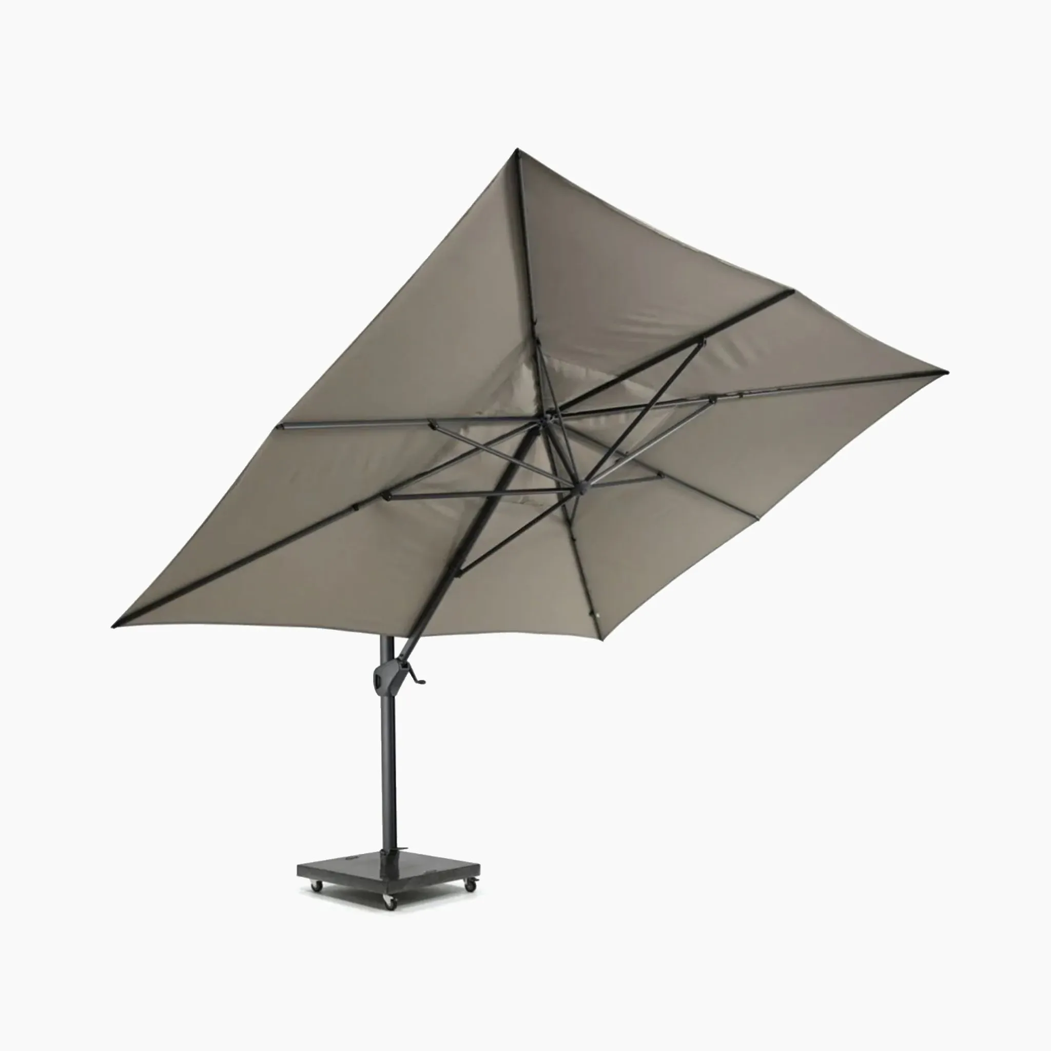 Hacienda 3m x 4m Cantilever Parasol With Granite Base & Cover in Taupe