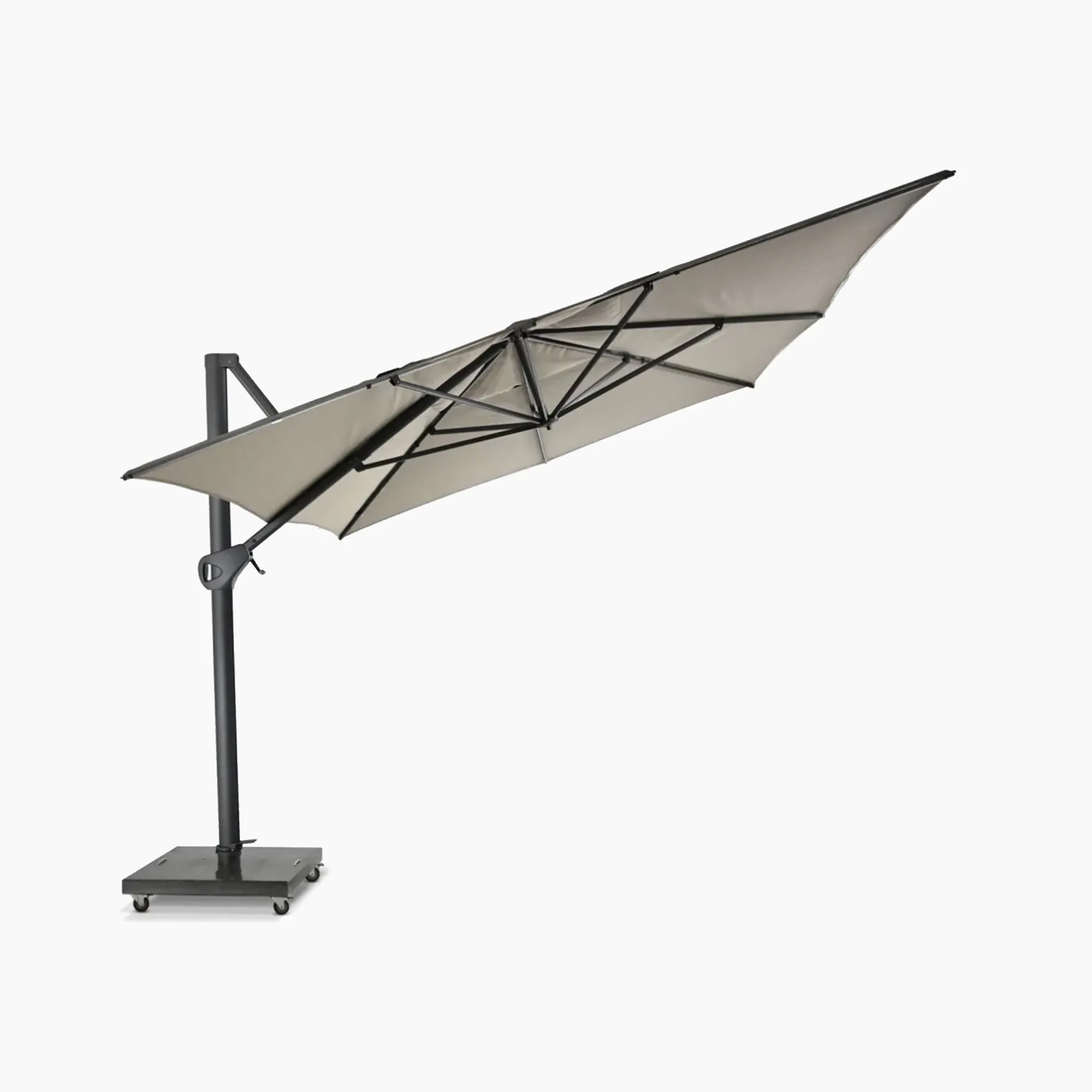 Hacienda 3m x 4m Cantilever Parasol With Granite Base & Cover in Taupe