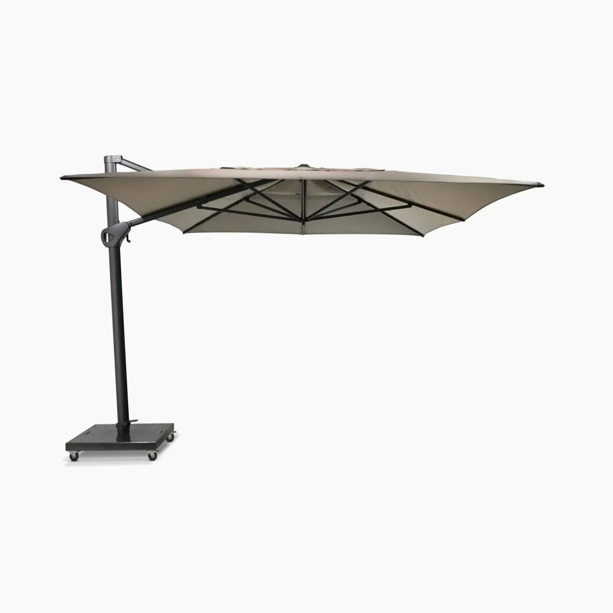 Hacienda 3m x 4m Cantilever Parasol With Granite Base & Cover in Taupe