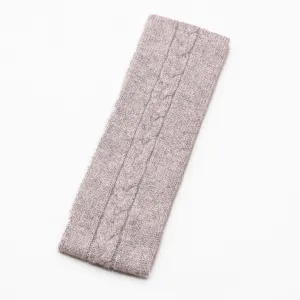 Happy to face ANYTHING Pure Cashmere Cable Headband, Marle Grey Mid