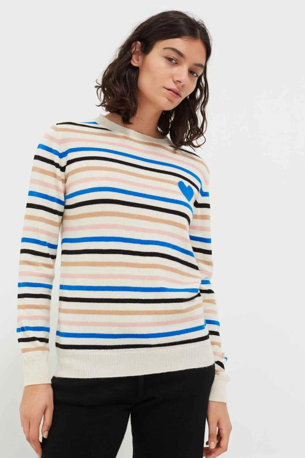 Heart Bretton Cashmere Sweater, Multi