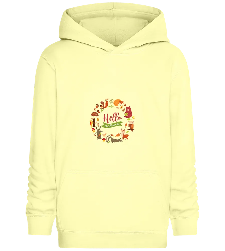 Hello Autumn Animals Design - Comfort Kids Hoodie