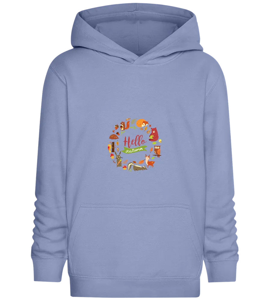 Hello Autumn Animals Design - Comfort Kids Hoodie