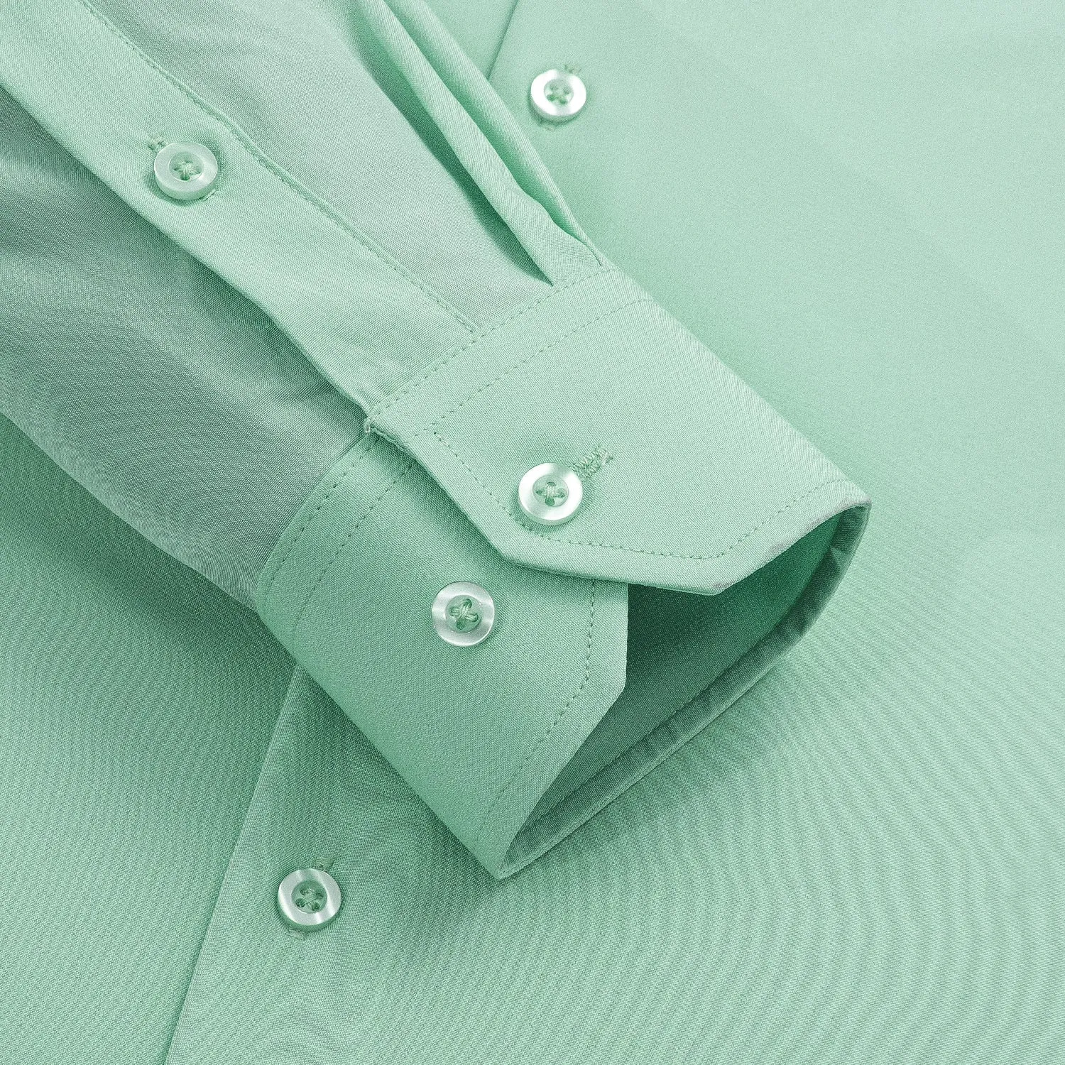 Hi-Tie Wedding Shirt Mint Green Solid Stretch Men's Light Green Top