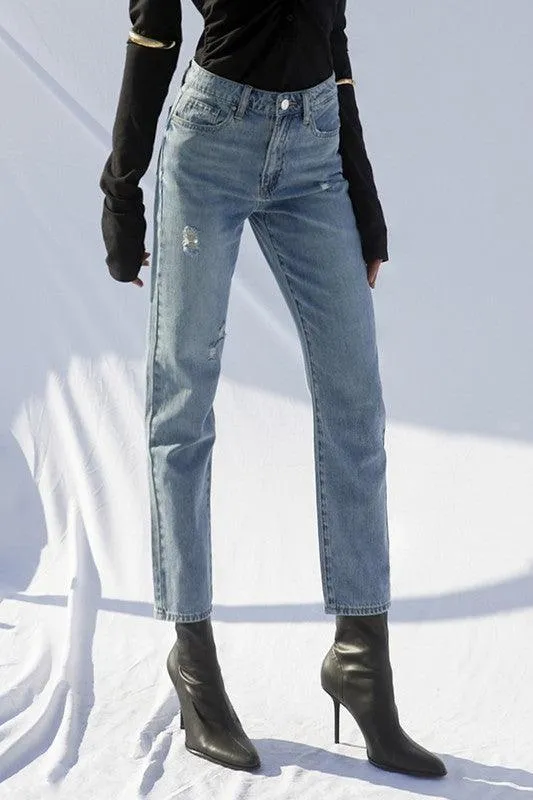 High Rise Premium Straight Leg Jeans