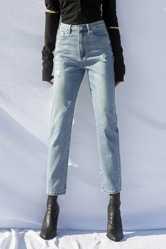 High Rise Premium Straight Leg Jeans