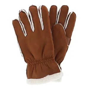 Isotoner Men's Microsuede Winter Glove with Faux Shearling Outseam