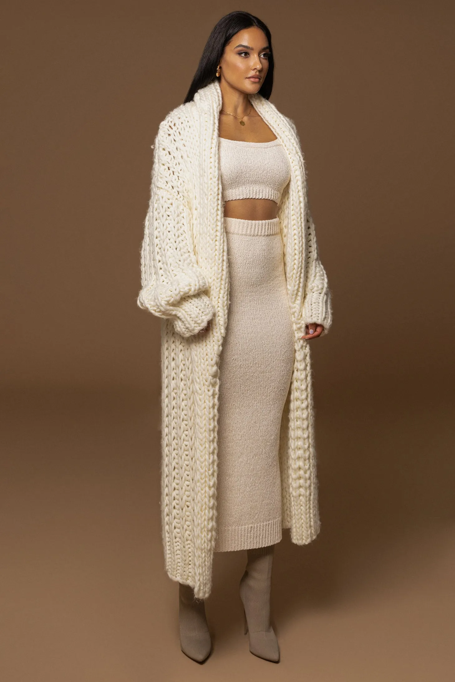 Ivory Hold Me Close Shawl Collar Cardigan