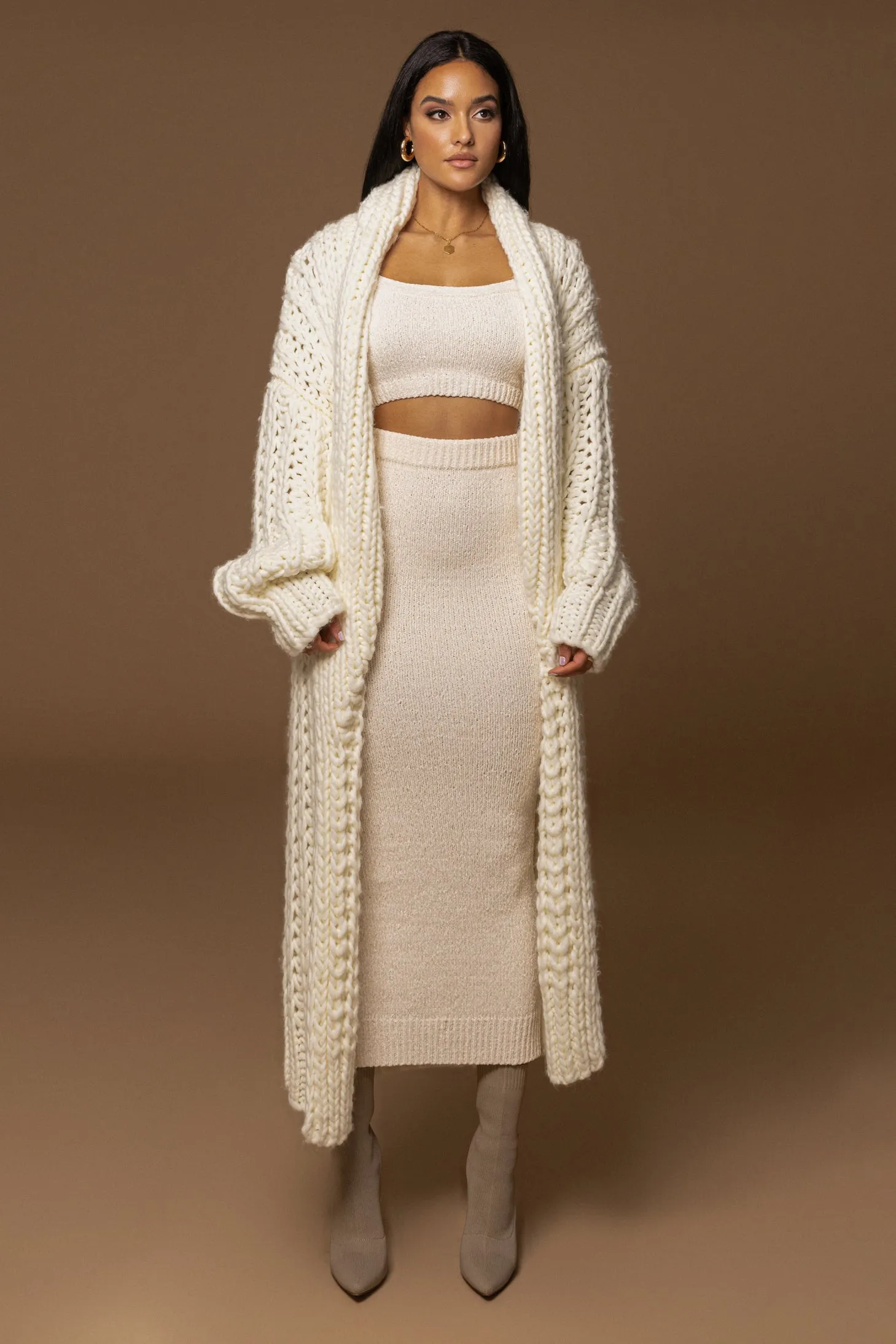 Ivory Hold Me Close Shawl Collar Cardigan