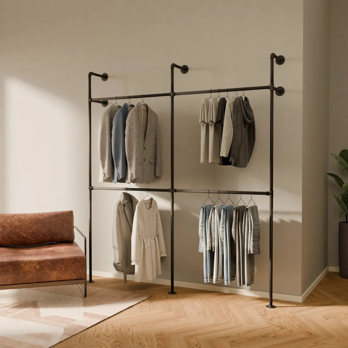 KIM II DOUBLE – Wardrobe for hanging clothes | open wardrobe rail