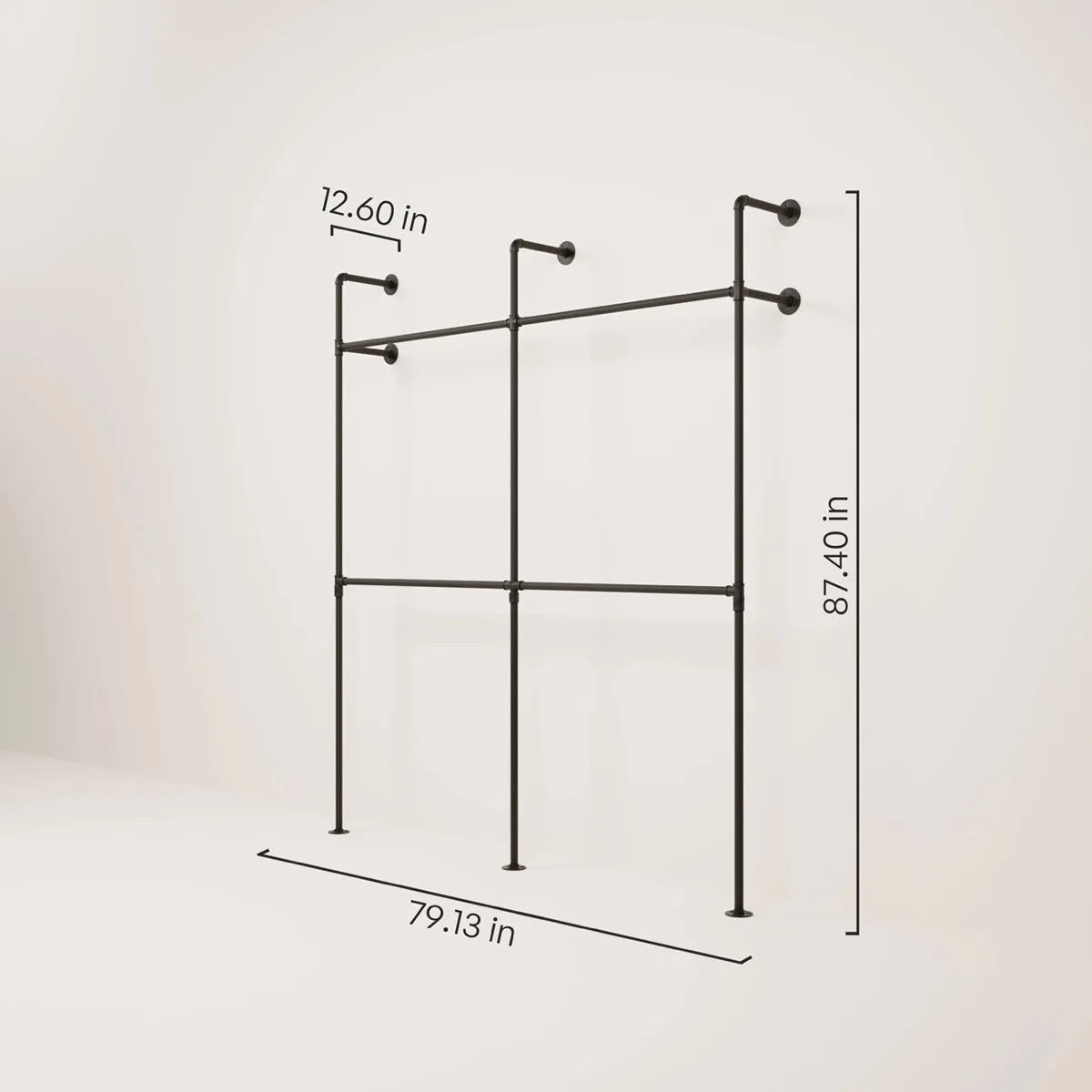 KIM II DOUBLE – Wardrobe for hanging clothes | open wardrobe rail