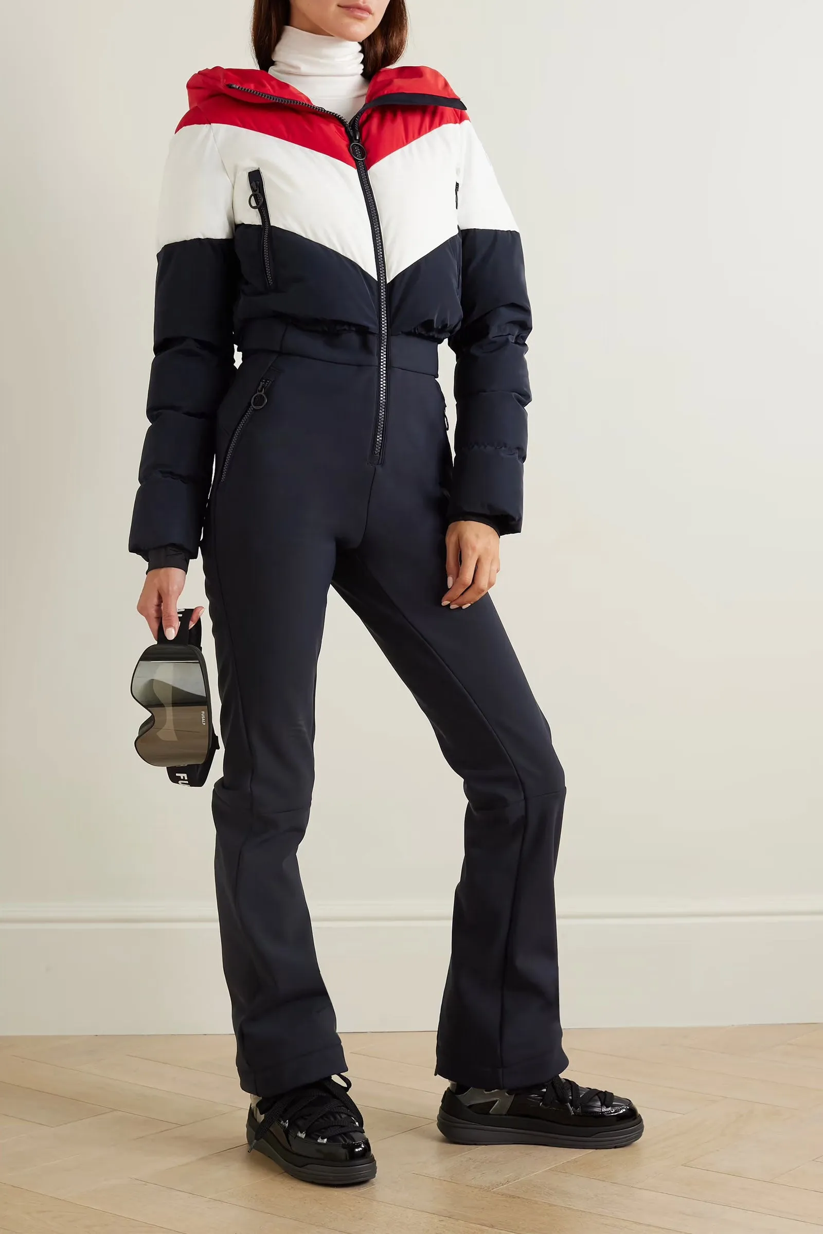 Kira Softshell Quilted Color-block Ski Suit