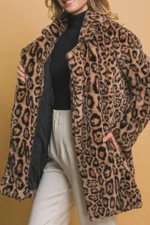 LEOPARD HALF FUR COAT