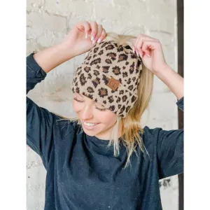 Leopard Print CC Beanie Tail