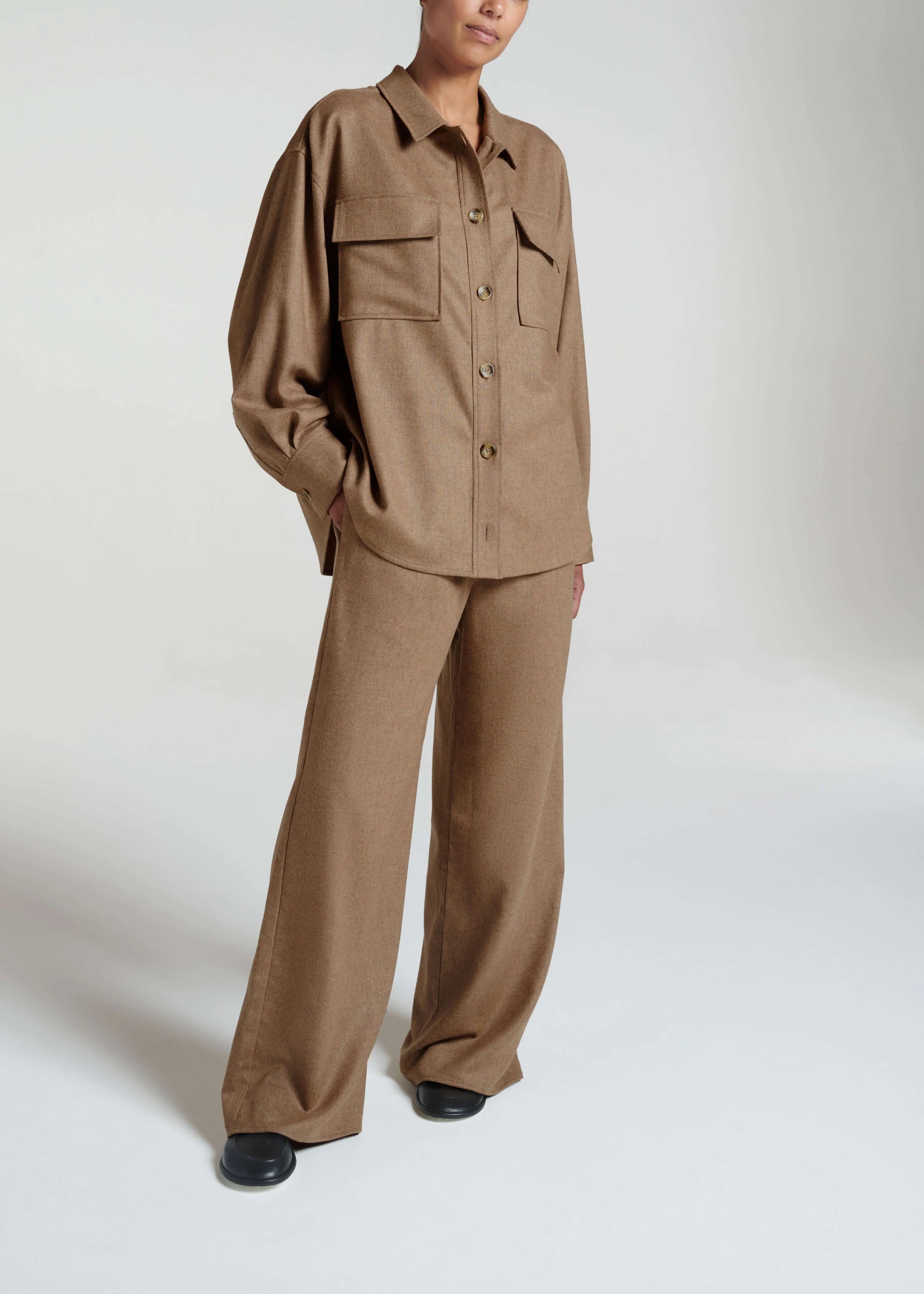 Lexi Trouser Camel Wool Flannel