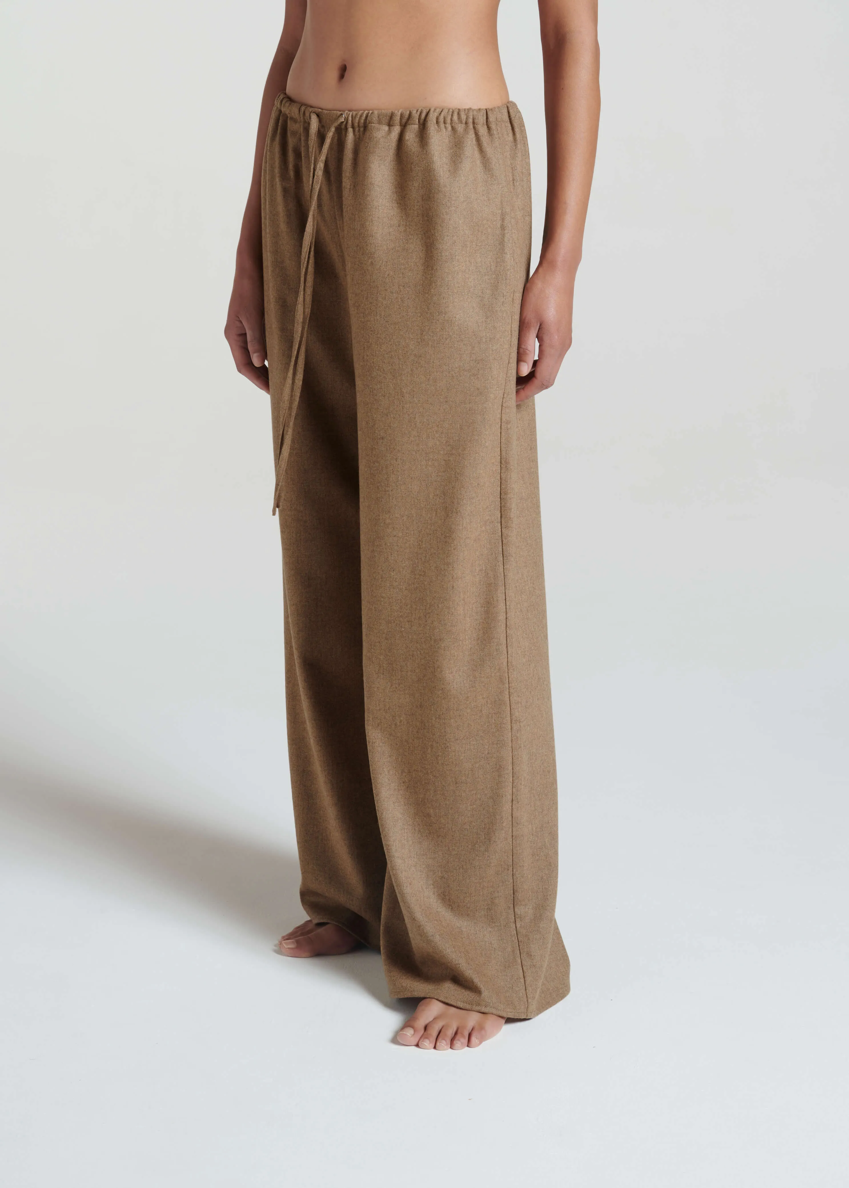 Lexi Trouser Camel Wool Flannel