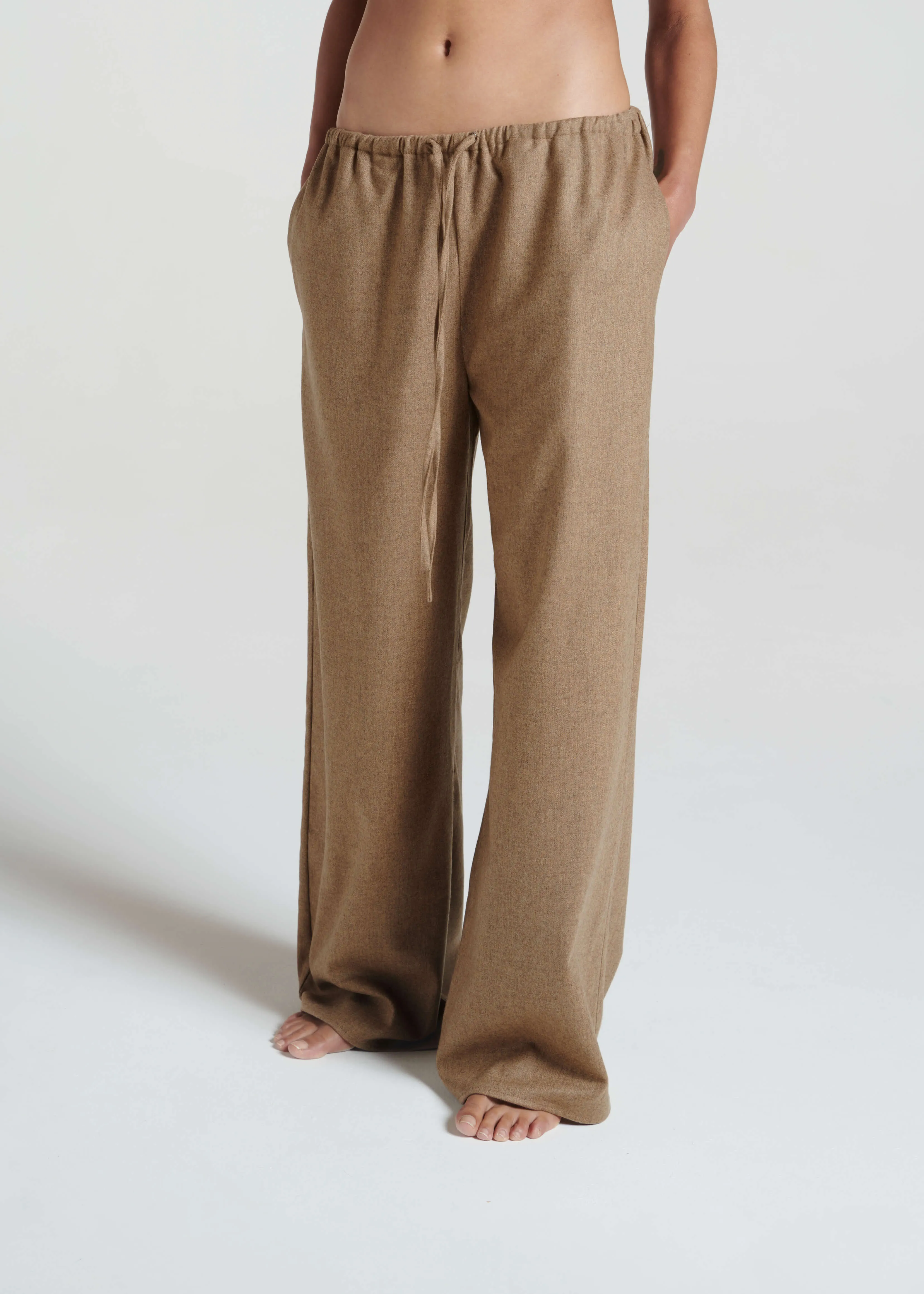 Lexi Trouser Camel Wool Flannel