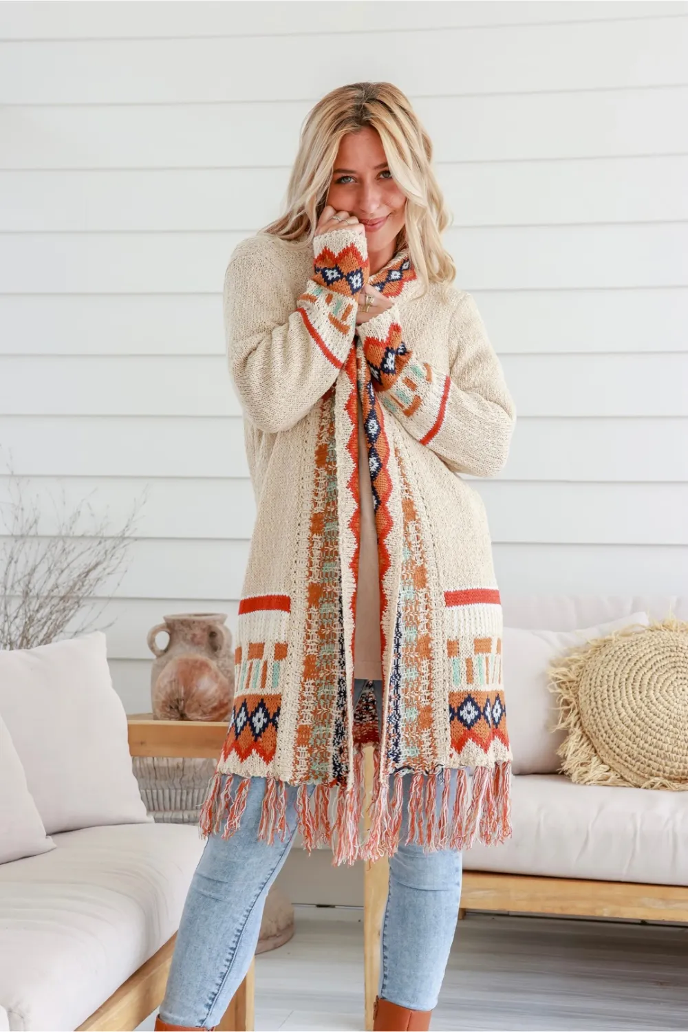 Long Cardi- Cream