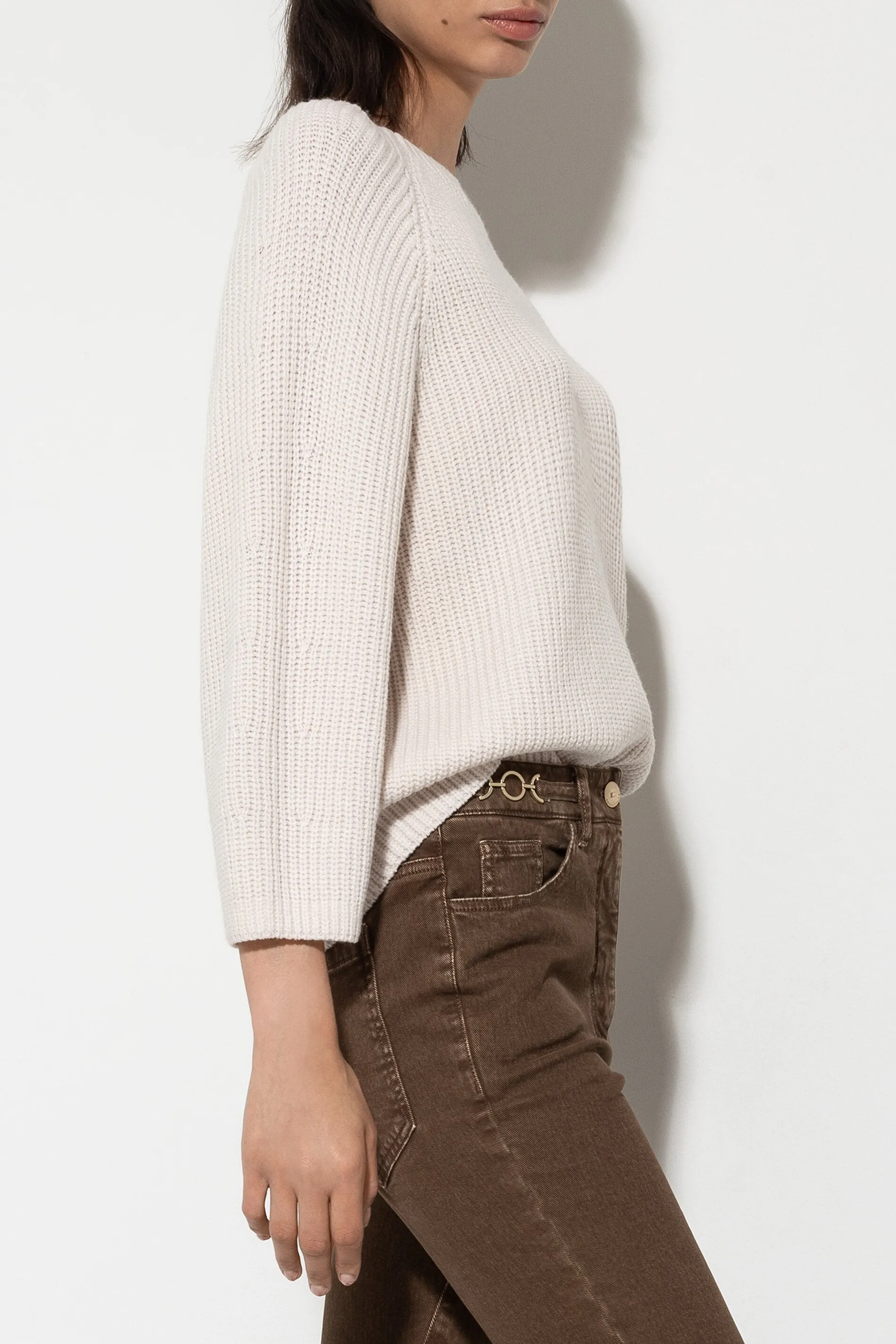 LUISA CERANO Cream Knit Sweater