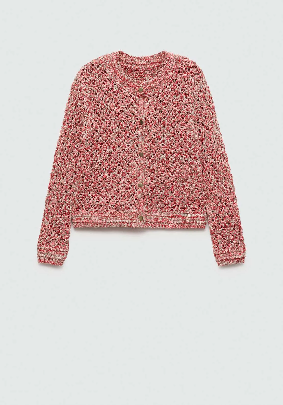 Lurex openwork cardigan - Red