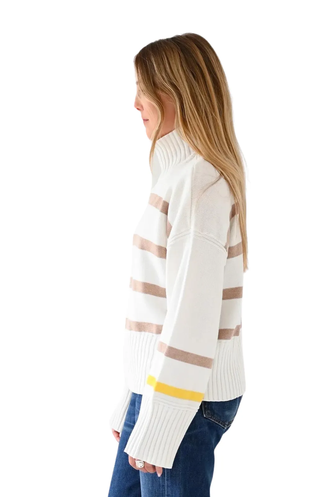 Marlow Sweater Wide Stripe, Milky Way