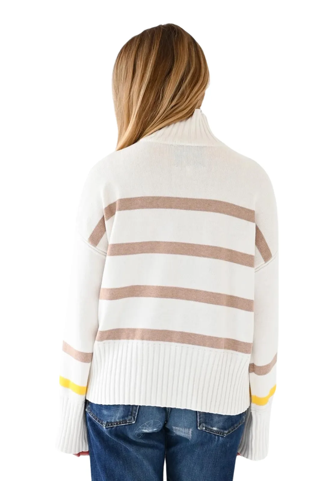 Marlow Sweater Wide Stripe, Milky Way