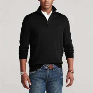 Men's Classic Half-Zip Mock Neck Knitted Jumoer | Ideal for Autumn/Winter