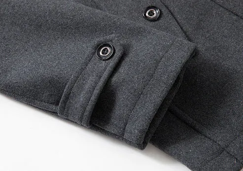 Men's Luxurious Turtleneck Mid-Length Wool Winter Coat | Ideal for Autumn/Winter