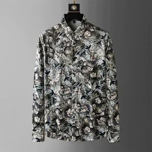 Men's Winter Printed Long Sleeve Shirt – Thick, Warm, Non-Iron, Casual & Business Office Wear