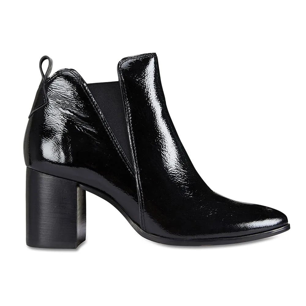 Morgan Boot in Black Patent