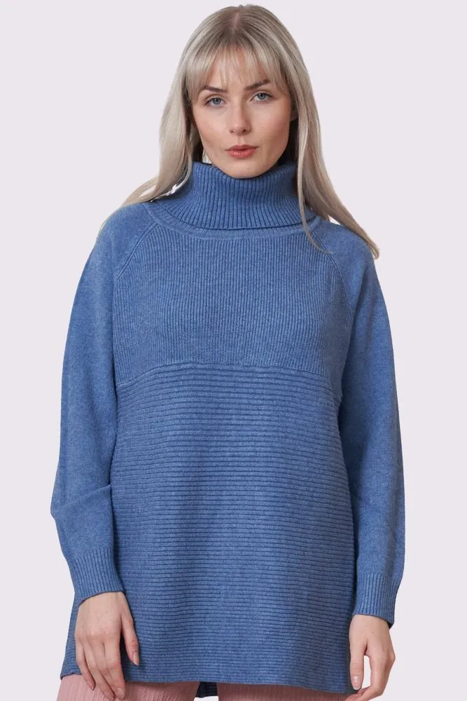 Plain Ribbed Tunic Jumper