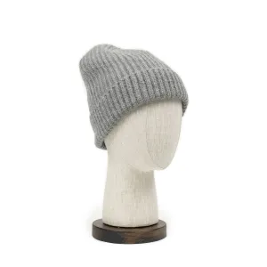 Ribbed hat in Grey Flannel 4-ply pure cashmere