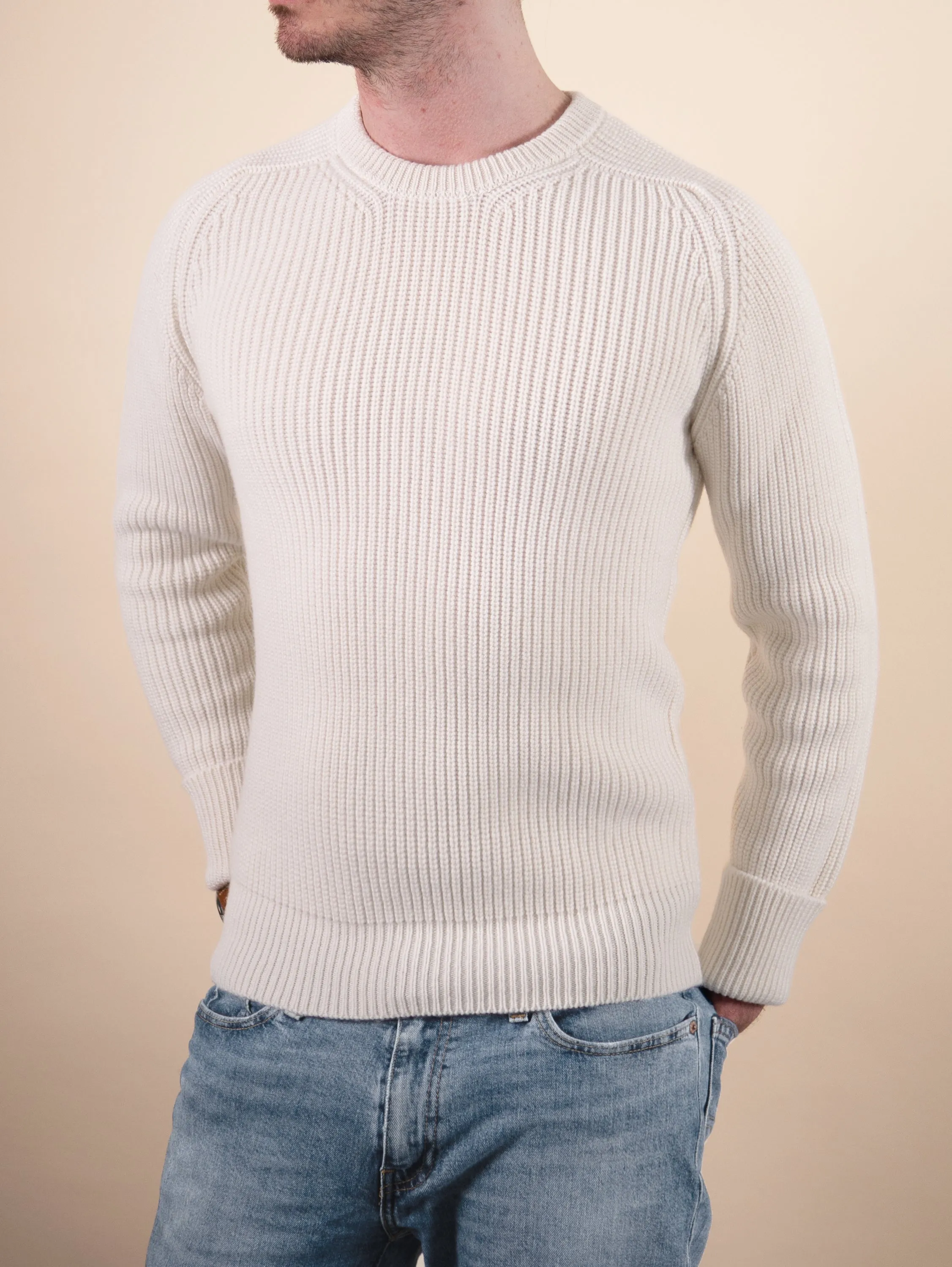 RIBBED SWEATER<br>CREAM