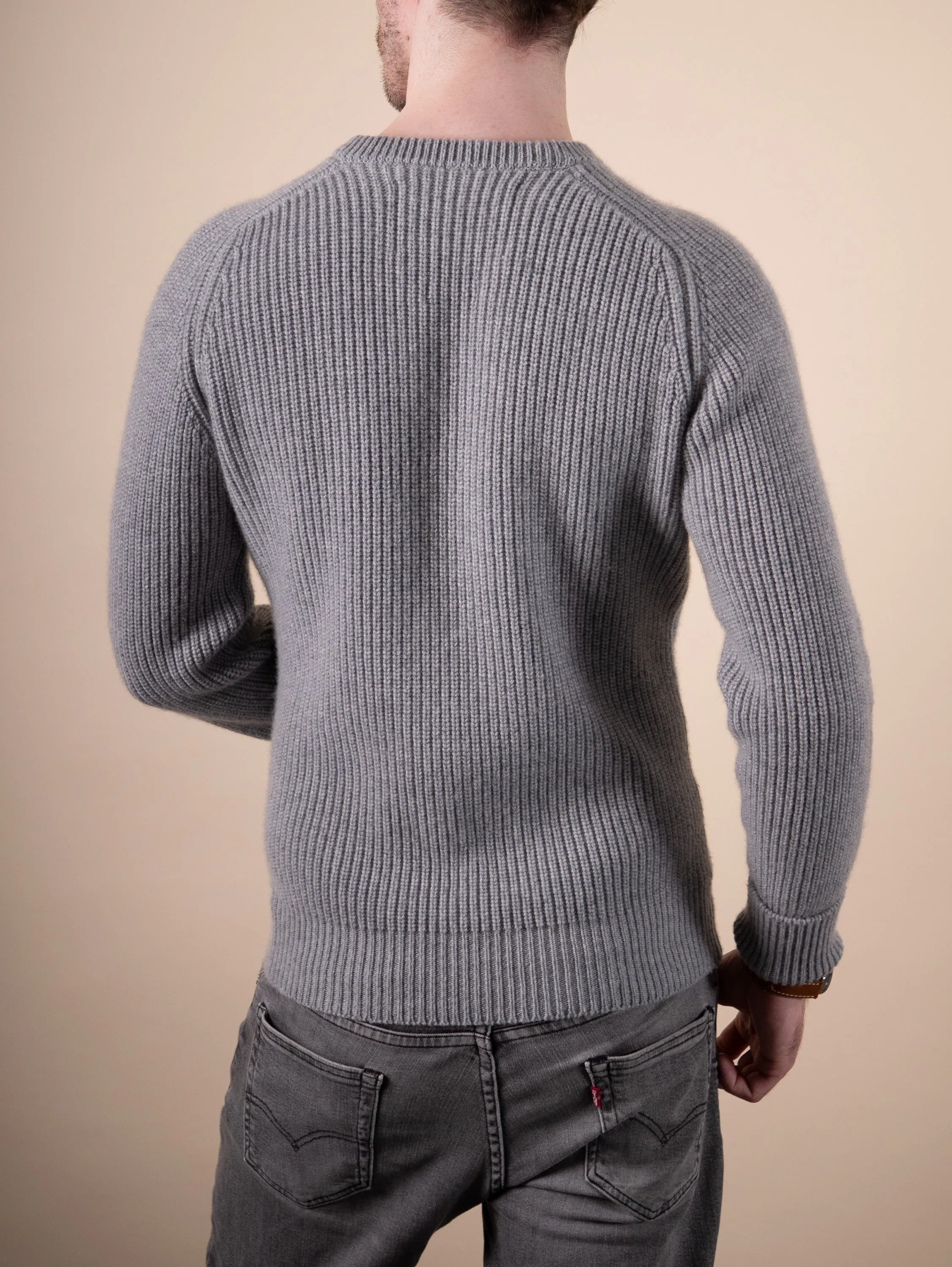 RIBBED SWEATER<br>GREY