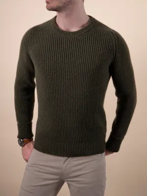 RIBBED SWEATER<br>LODEN