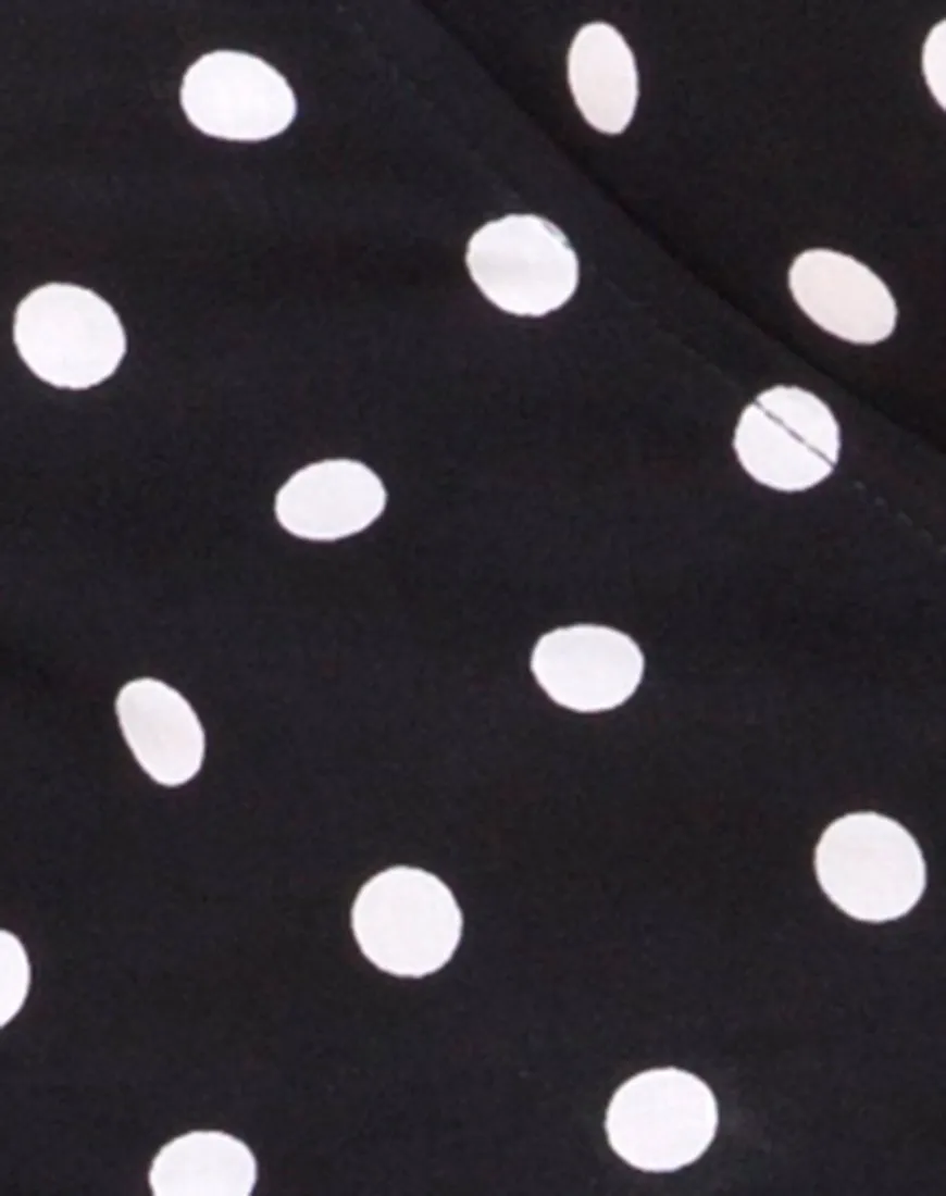 Riva Dress in Medium Polka B/W