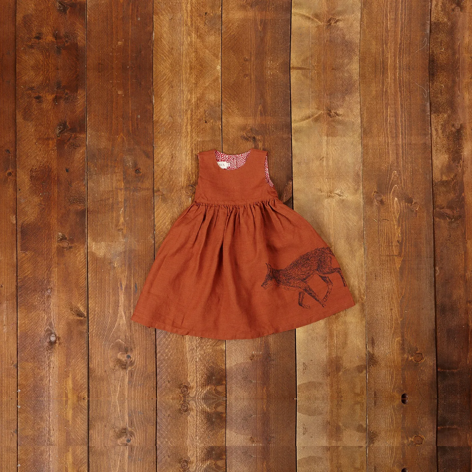 Rosie Children's Dress - Rust Fox | Linen