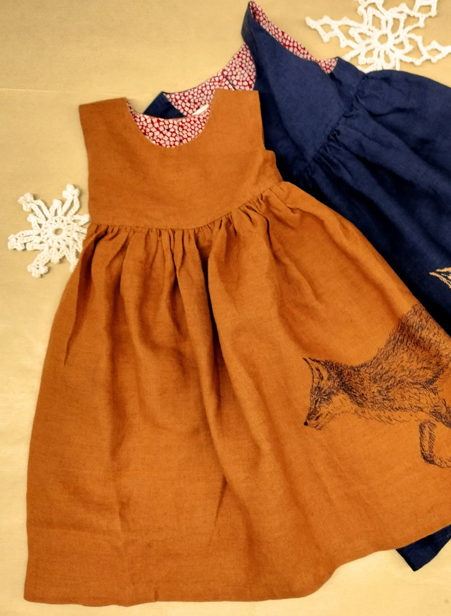 Rosie Children's Dress - Rust Fox | Linen