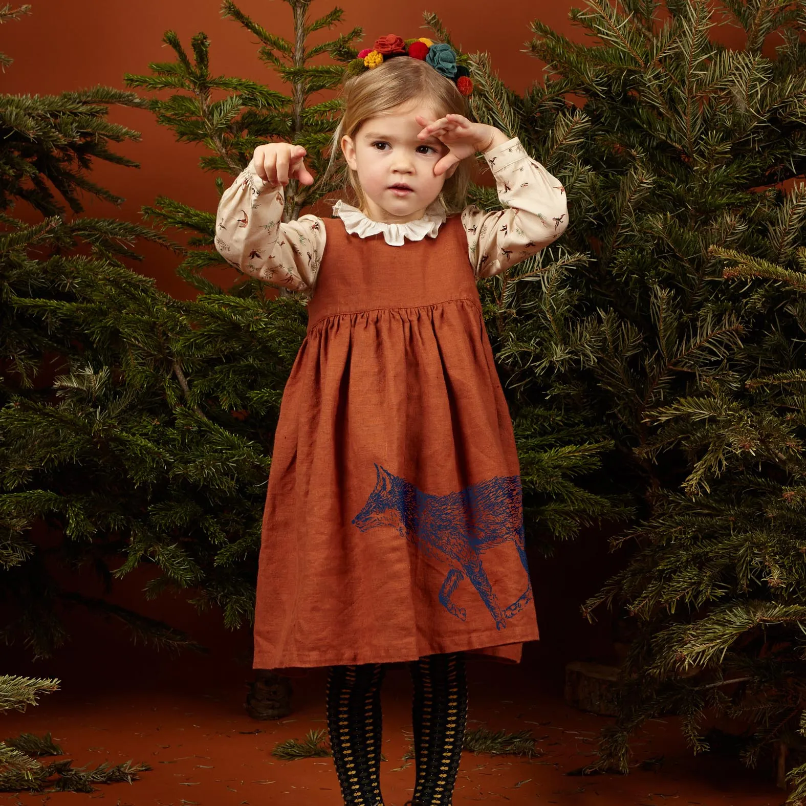 Rosie Children's Dress - Rust Fox | Linen