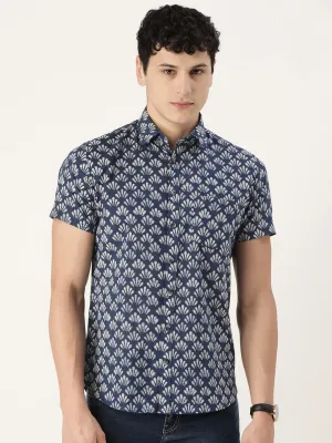 Sanskruti Home Blue Cotton Printed Shirt