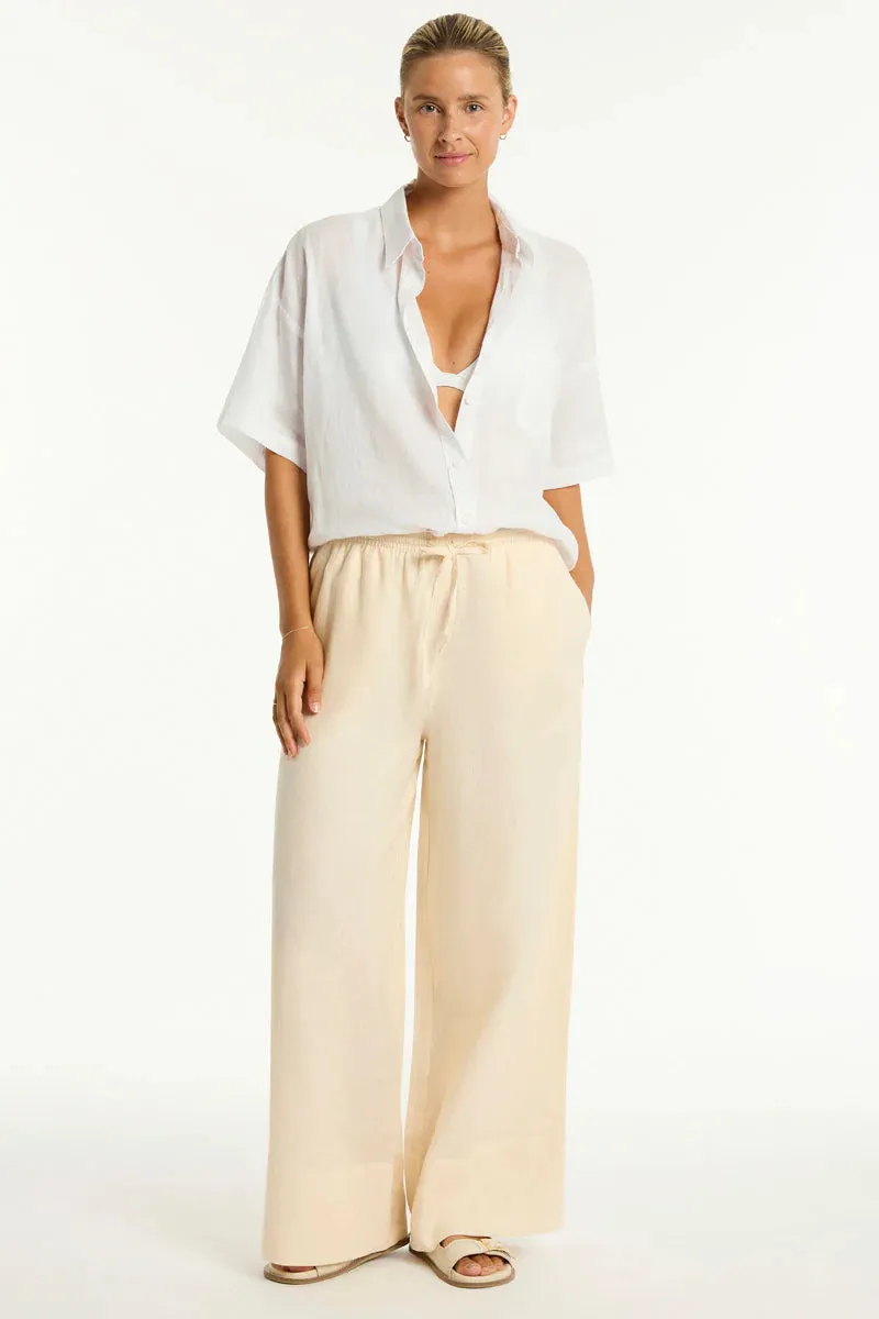 Sea Level Tidal Linen Palazzo Pant