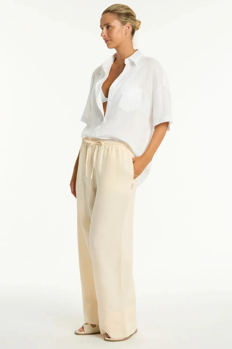 Sea Level Tidal Linen Palazzo Pant