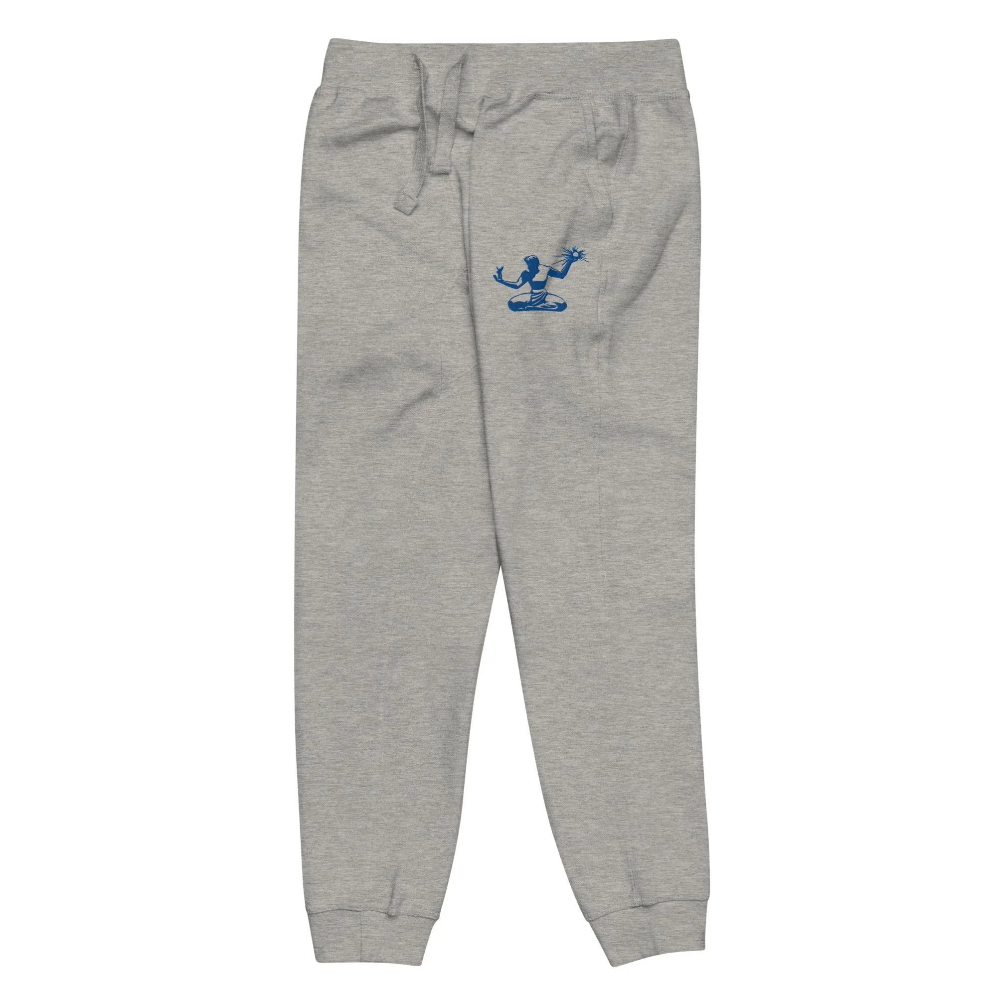 Spirit of Detroit Premium Embroidered Unisex Fleece Sweatpants - Athletic Gray / Blue