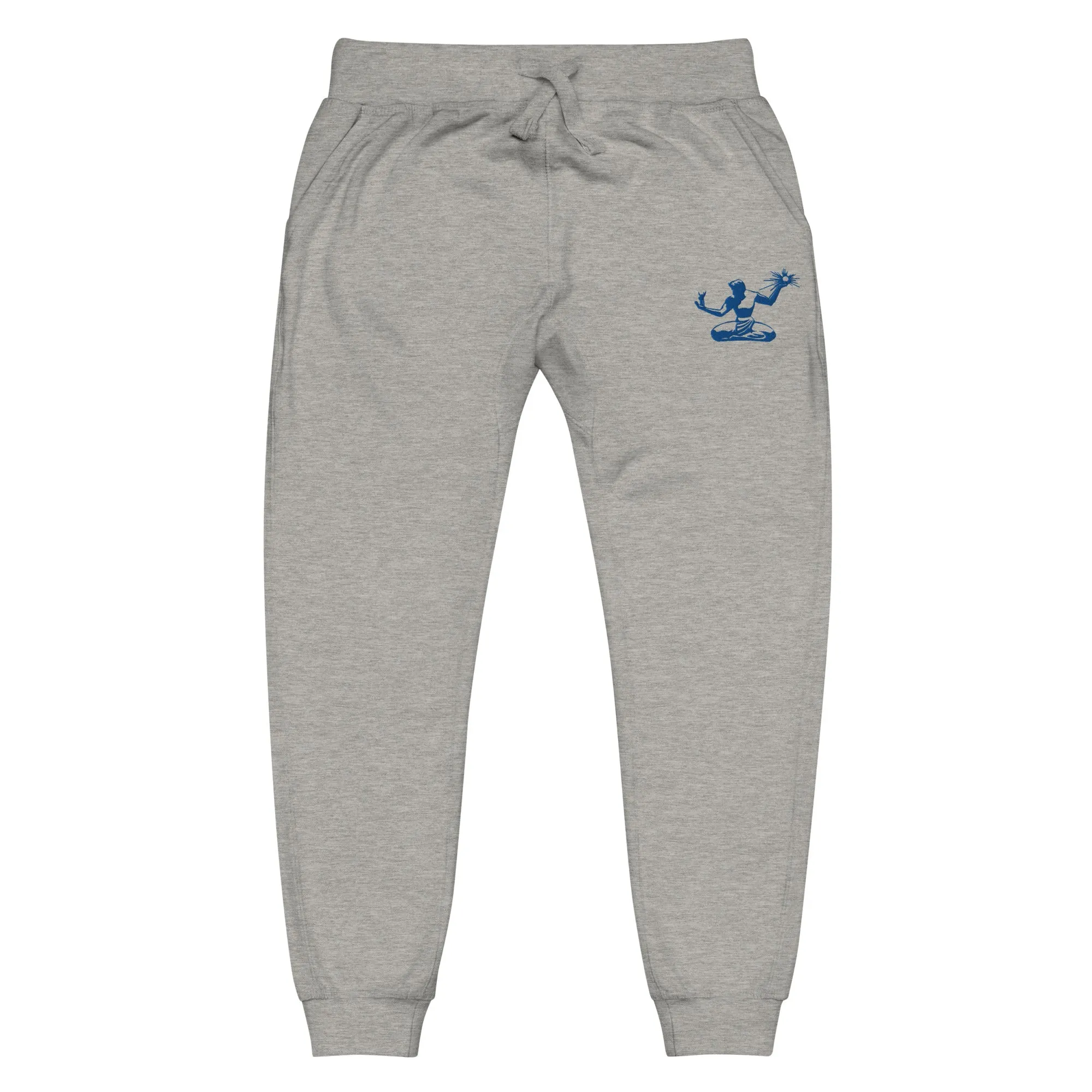 Spirit of Detroit Premium Embroidered Unisex Fleece Sweatpants - Athletic Gray / Blue